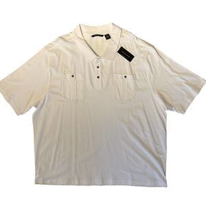 Nwt Sean John Short Sleeve White Pocket Polo Size 4XB